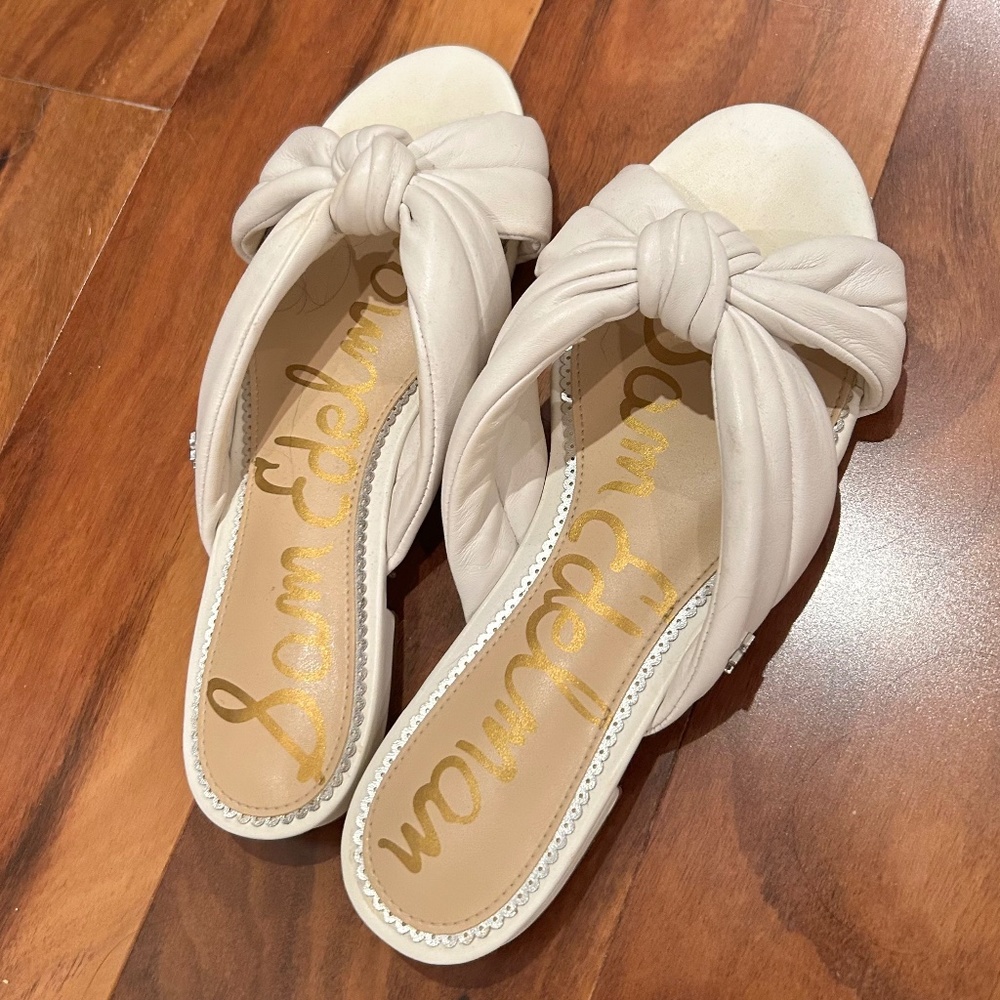 Sam Edelman White Slides Size 8.5